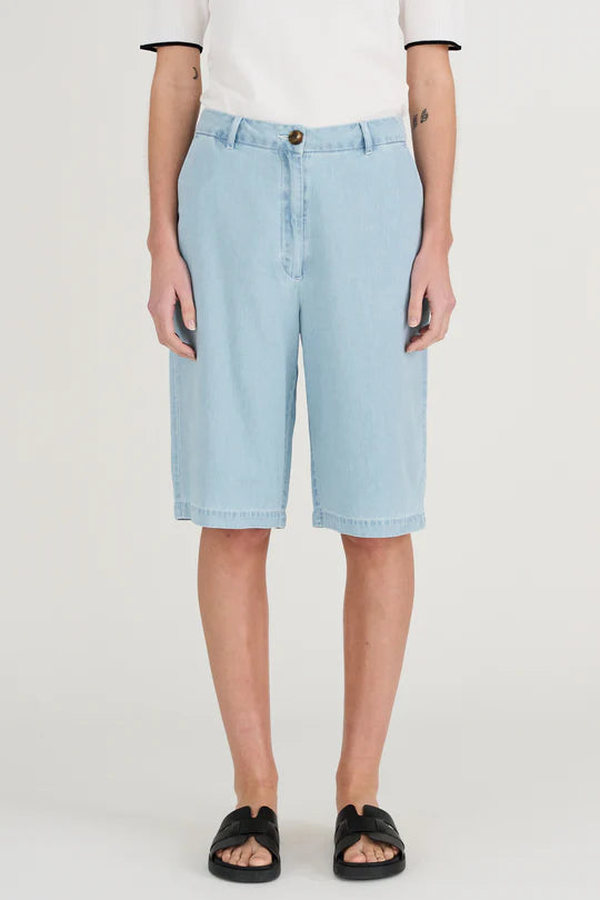 DREW DENIM BERMUDA SHORTS, DENIM BLUE