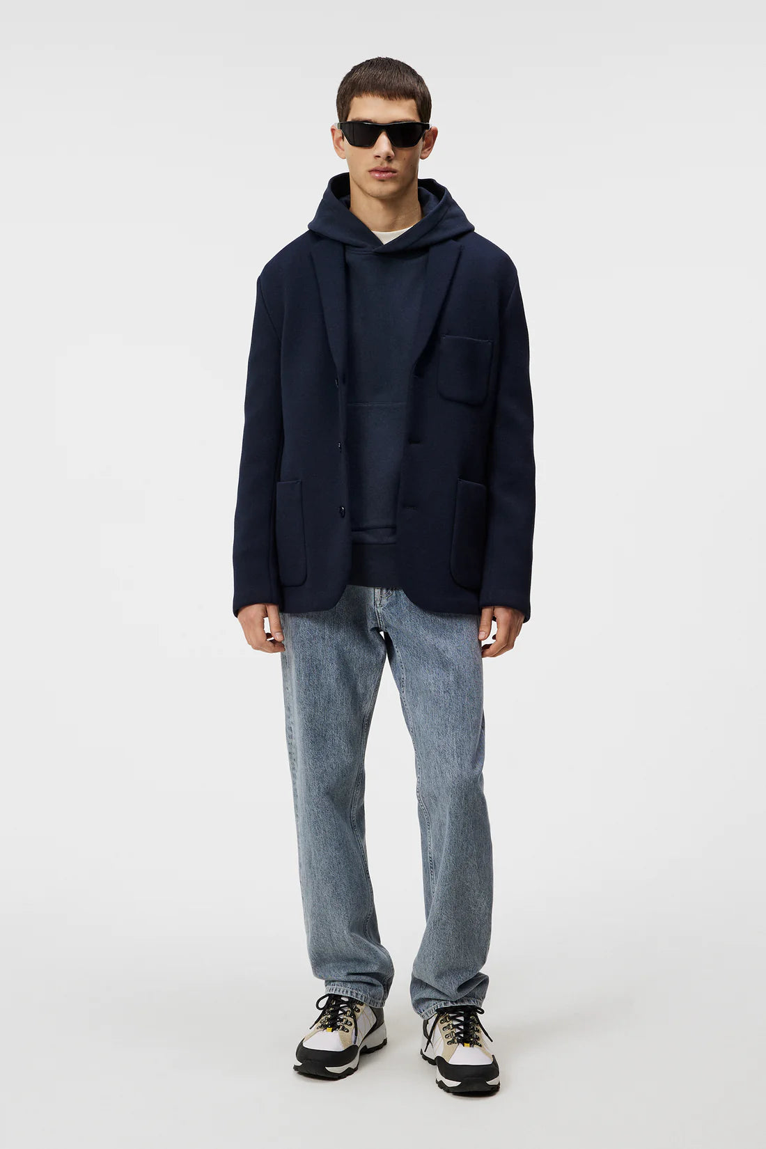 Carlton Bonded Cardigan Blazer, Navy