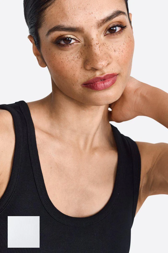 Organic Rib Tank Top, White