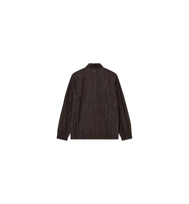 MATTEO STRIPED OVERSHIRT, CHOCOLATE BROWN