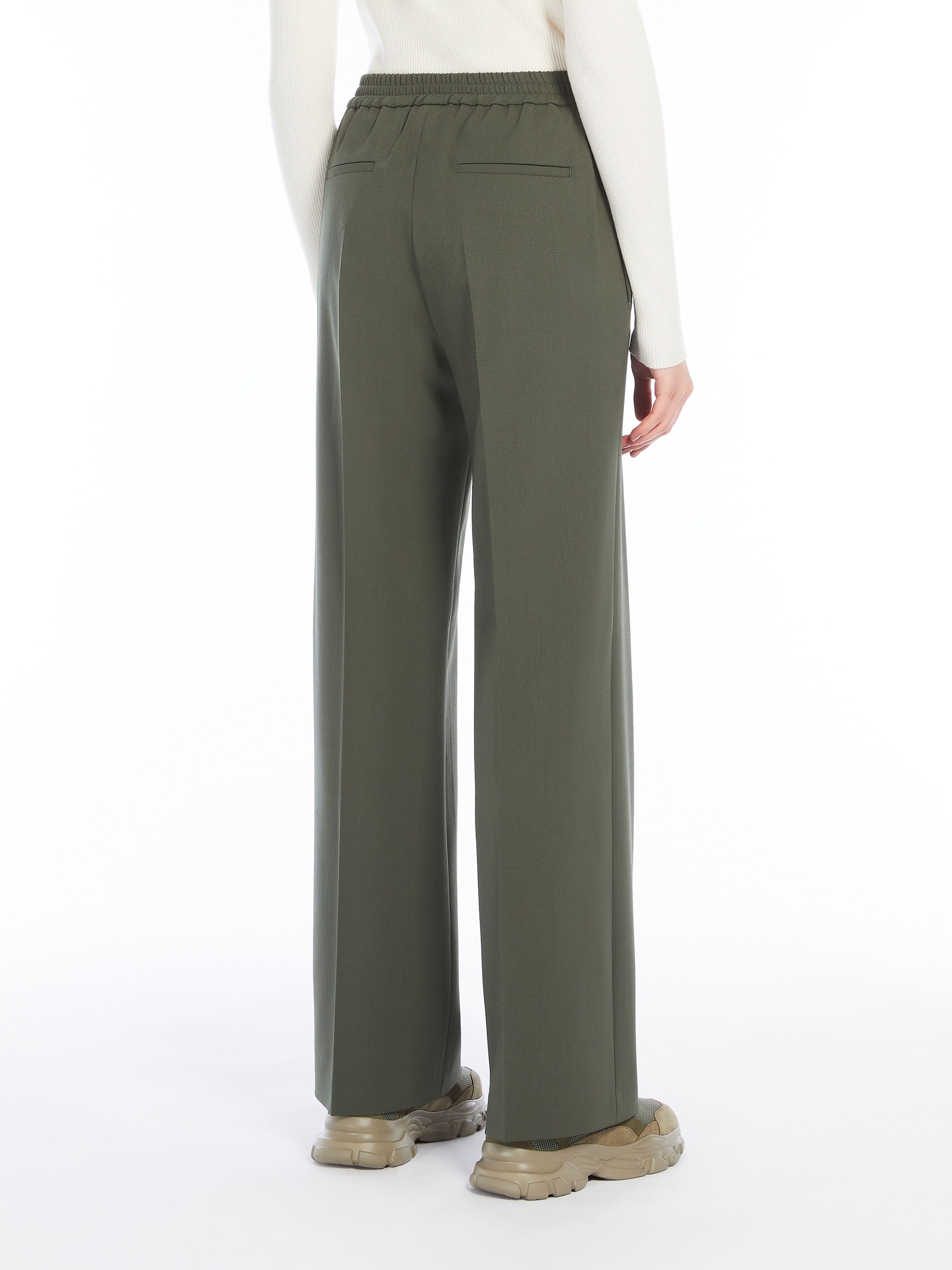 Petra Wool Gabardine Trousers, Green
