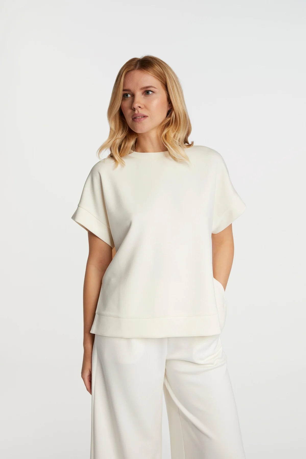 Tencel Peached Shirt, Pearl White