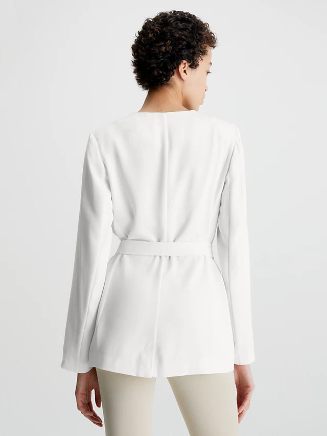 Structure twill blazer, seedpearl