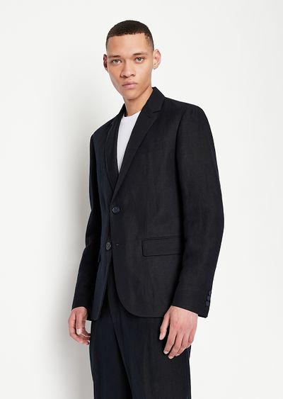 Man Woven Blazer, Deep Navy