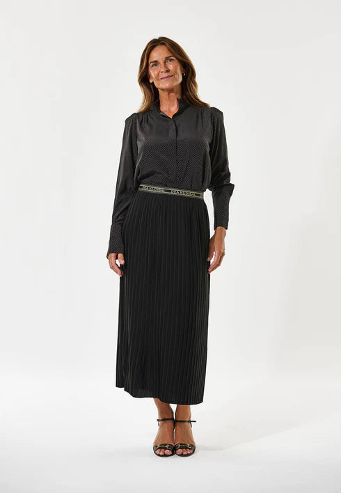GABI PLEATED SKIRT, BLACK
