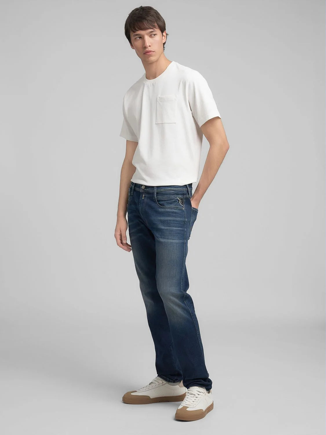 ANBASS HYPERFLEX JEANS, DARK BLUE