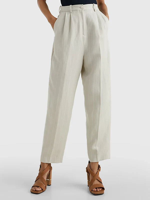 PINSTRIPE STRIPED PANTS, WEATHERED WHITE