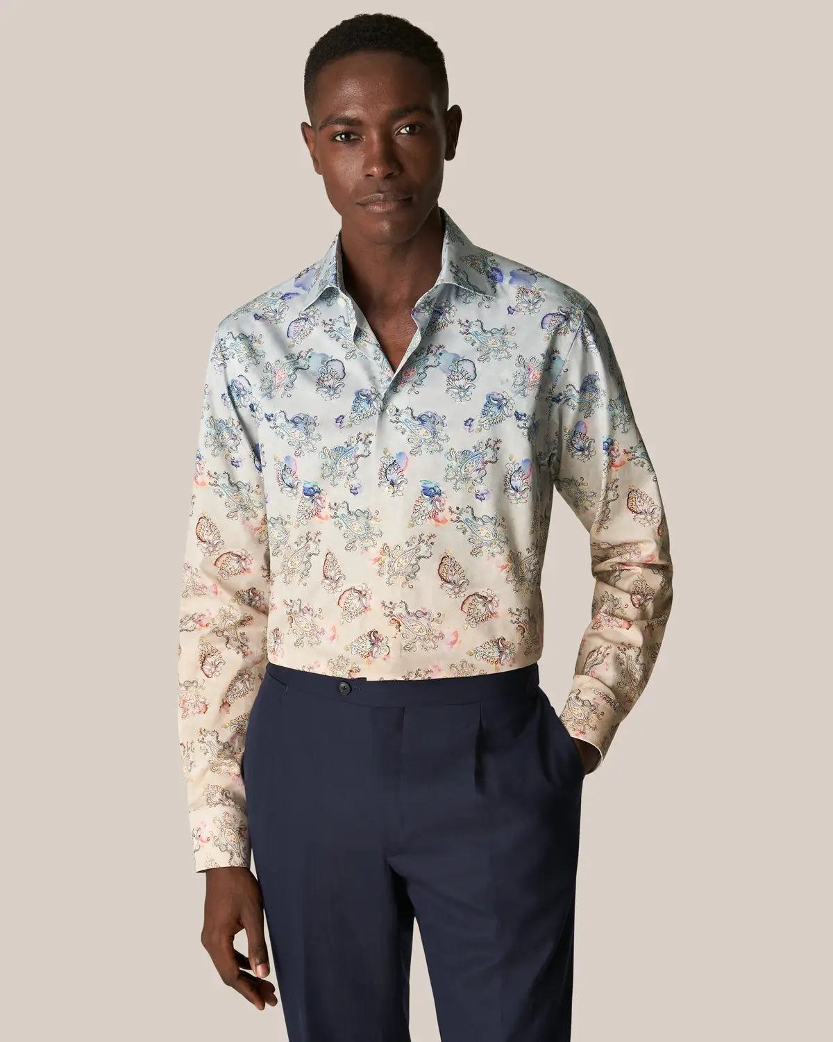 Fine twill, slim, light blue