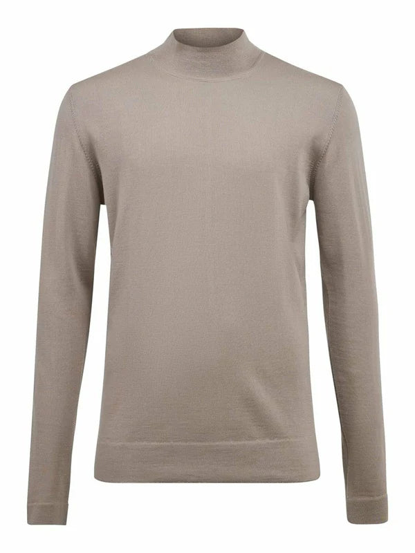 NEAL SILK WOOL MIC TURTLENECK, OYSTER BROWN