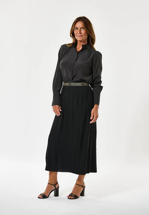 GABI PLEATED SKIRT, BLACK