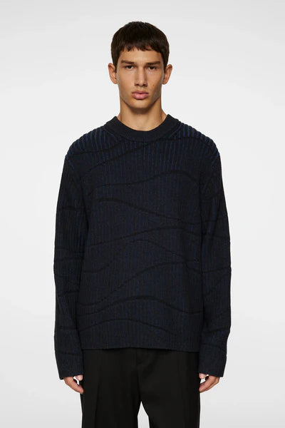 KEN RESONANCE JACQUARD CREW NECK SWEATER, KEY LARGO