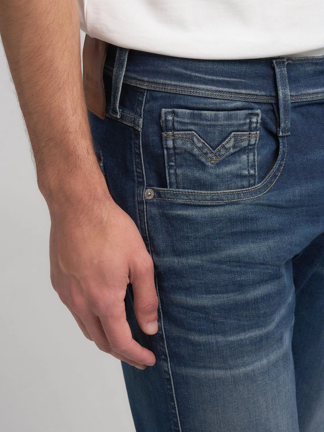 ANBASS HYPERFLEX JEANS, DARK BLUE