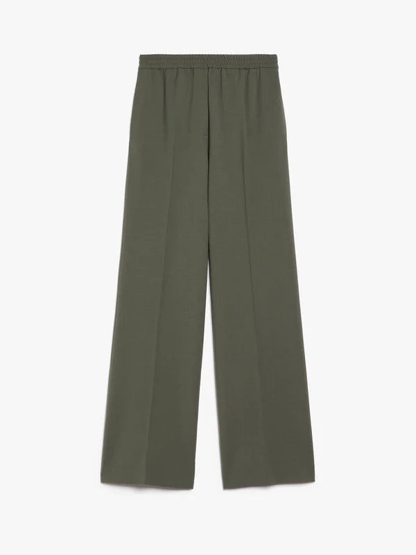 PETRA WOOL GABARDINE TROUSERS, GREEN