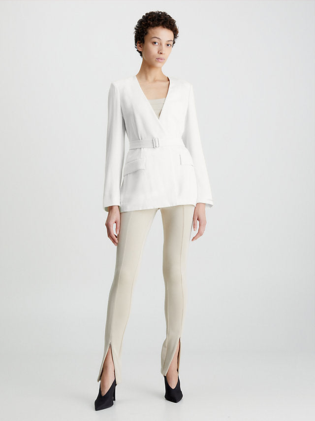 Structure twill blazer, seedpearl