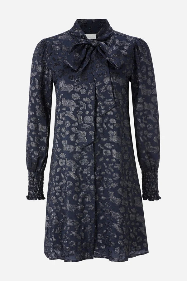 Mini Dress w/ Bow, Midnight Blue