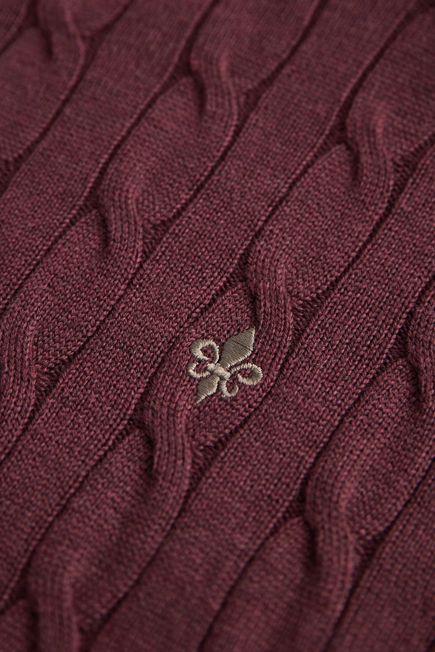 Merino Cable John Zip, Wine Red