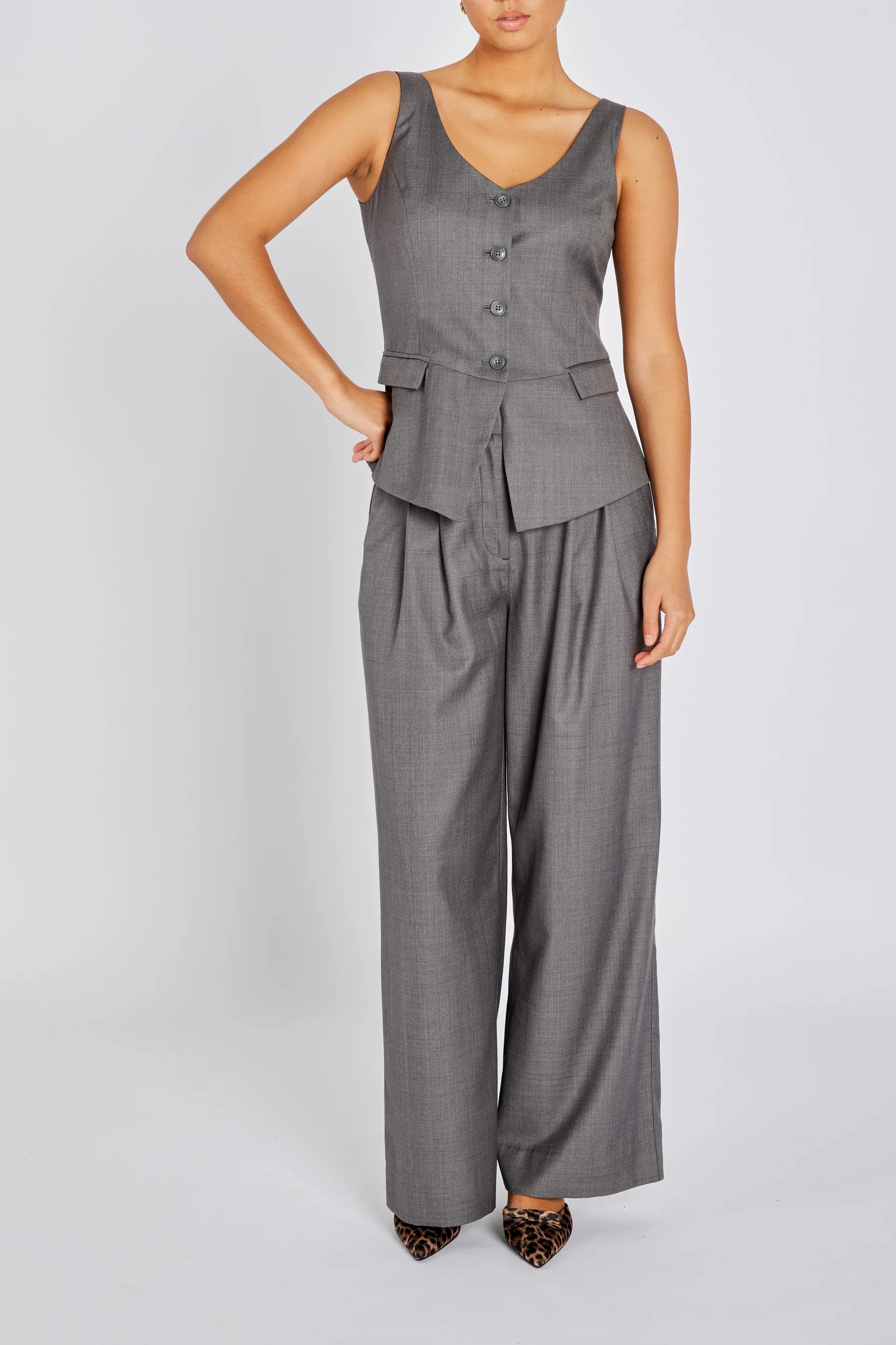 WATERLILY BEATUS VEST, GREY MELANGE