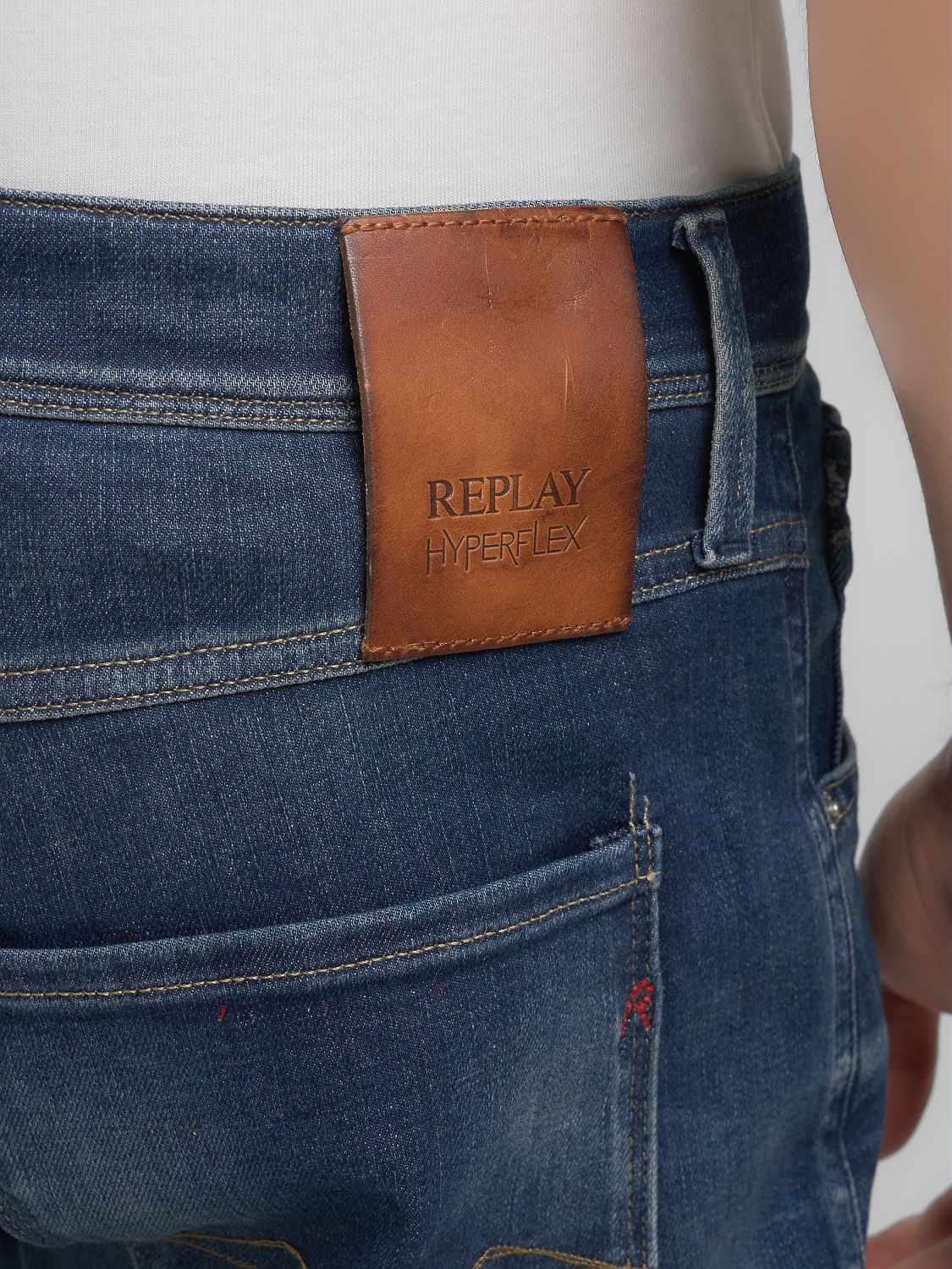 ANBASS HYPERFLEX JEANS, DARK BLUE