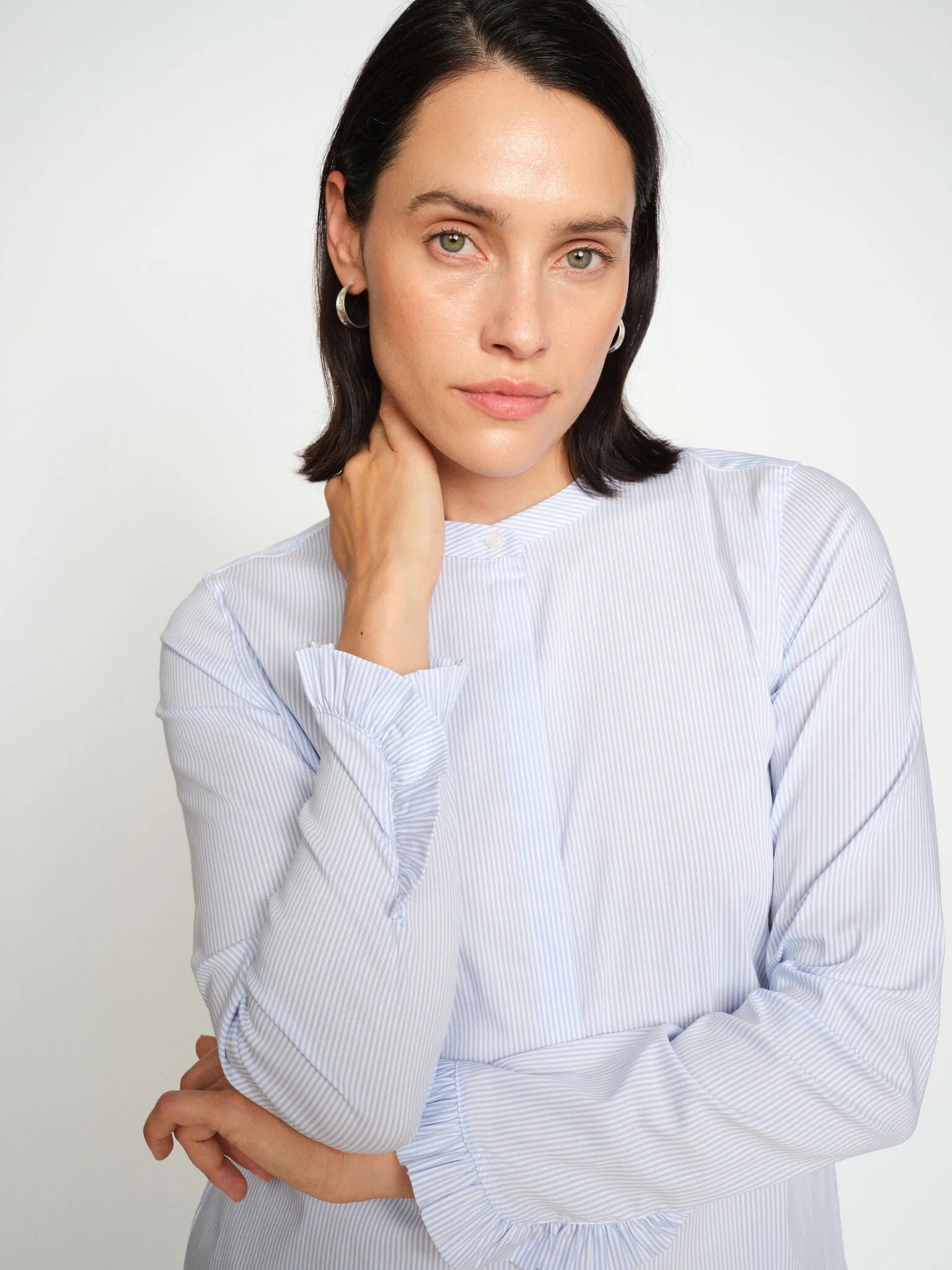 MATTIE STRIPE SHIRT, LIGHT BLUE