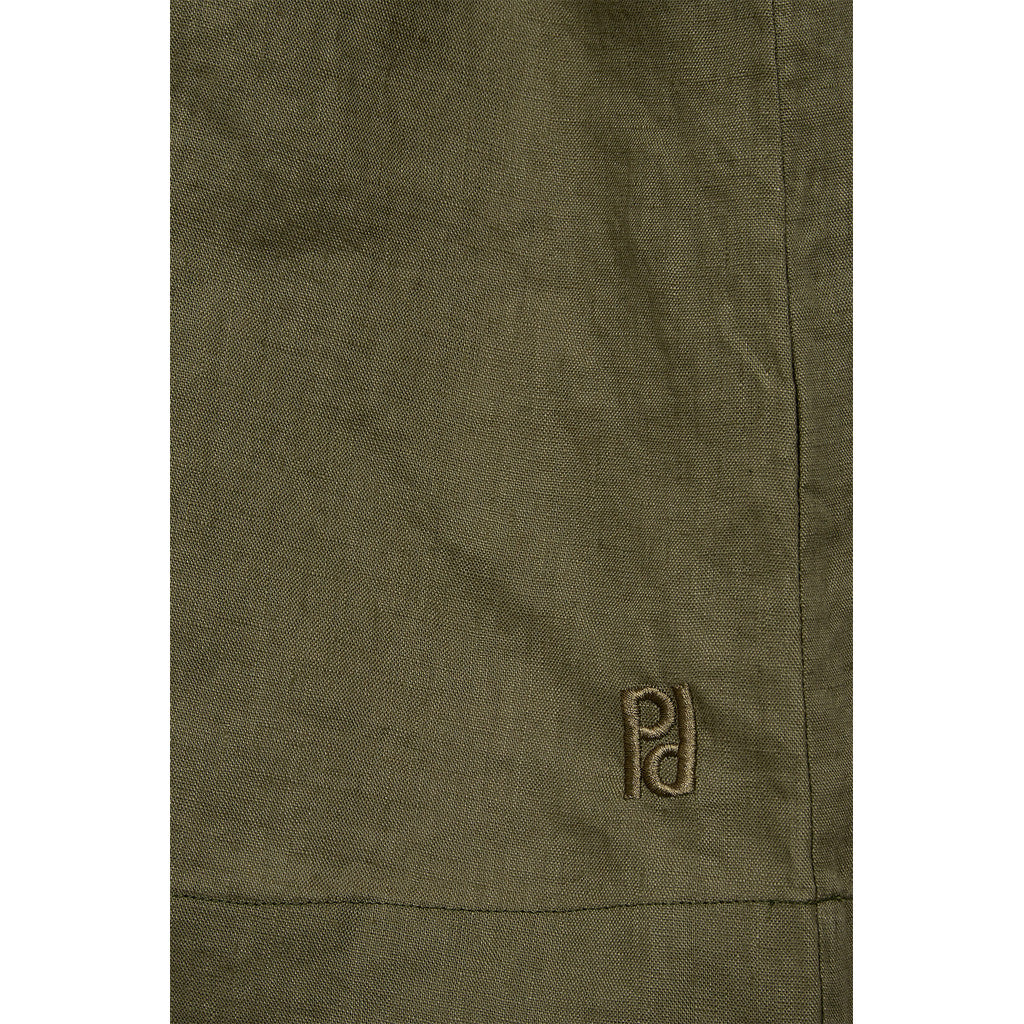 LINA LINEN V-NK BLOUSE, FADED GREEN