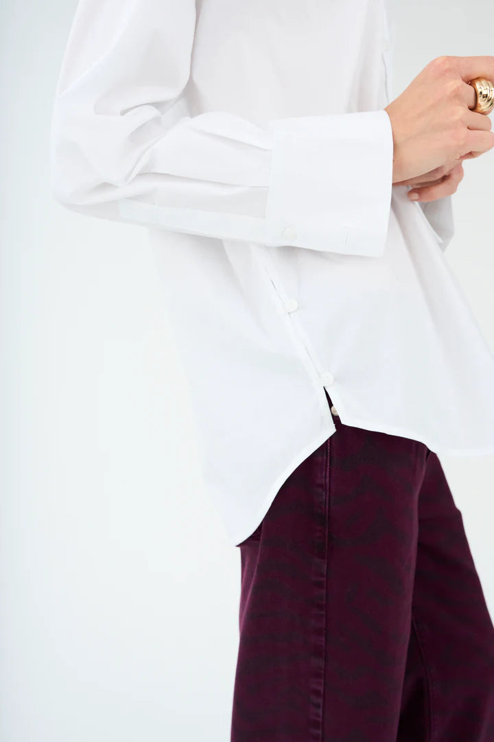 NYLA POPLIN SHIRT, OPTICAL WHITE