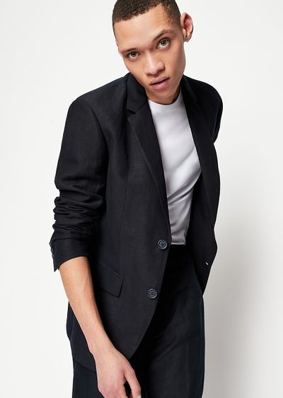 Man Woven Blazer, Deep Navy