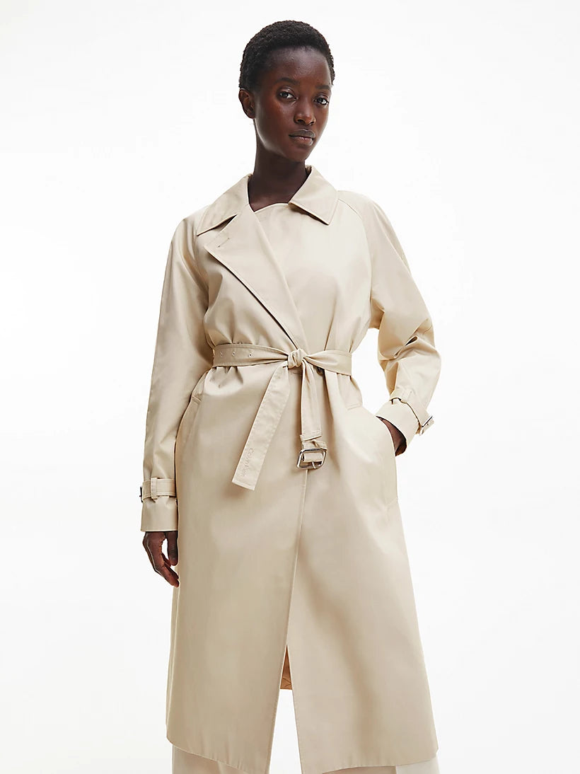 Essential trench coat, white clay