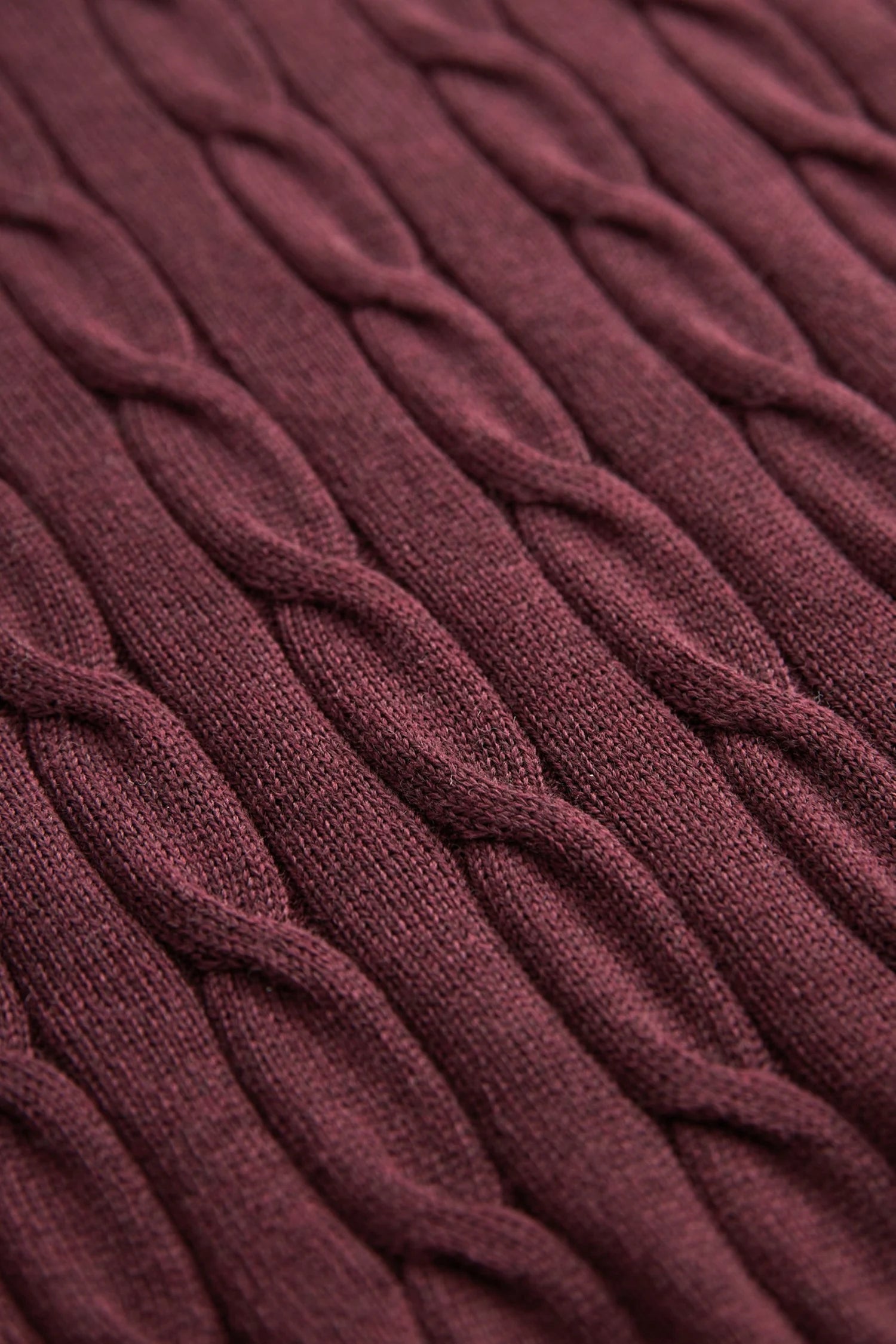 Merino Cable John Zip, Wine Red