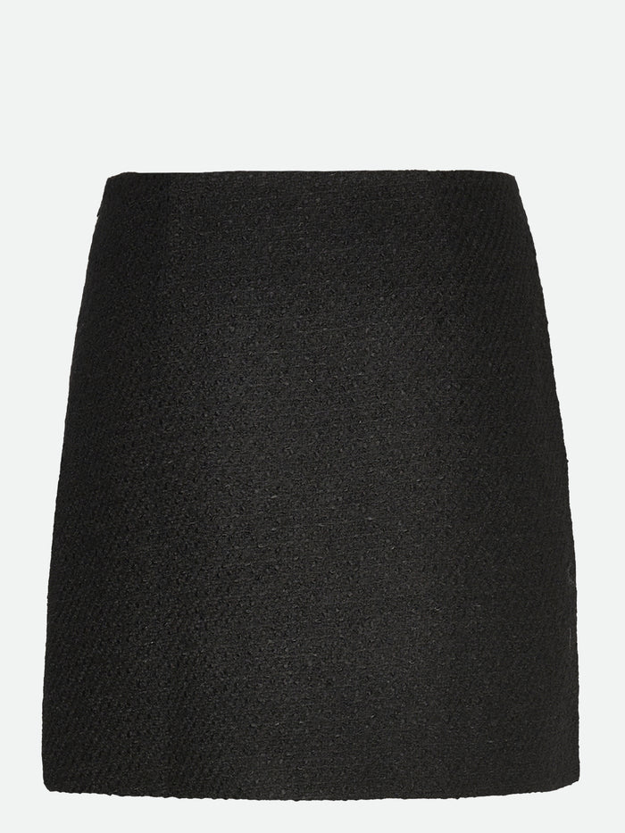 Yoko Skirt, Black Bouclé Check