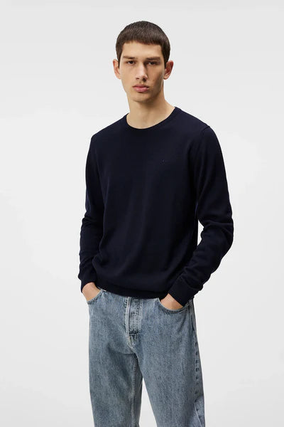 LYLE MERINO CREW NECK SWEATER, NAVY