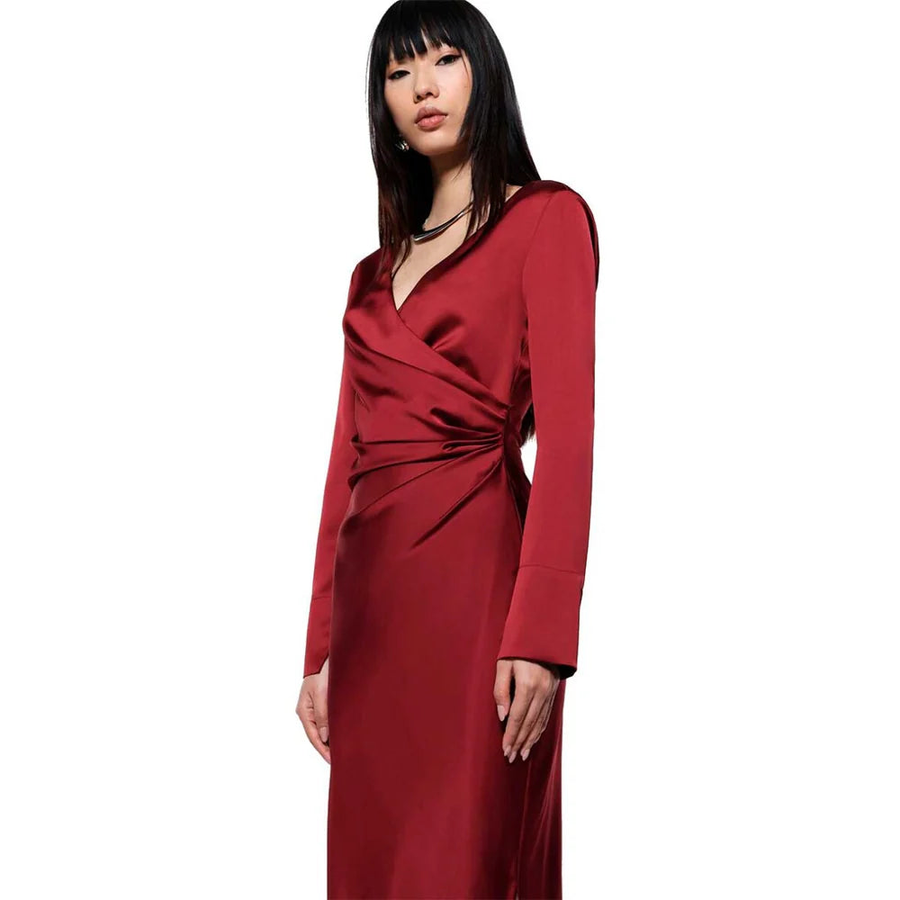 WRAP DRESS, INDIAN RED