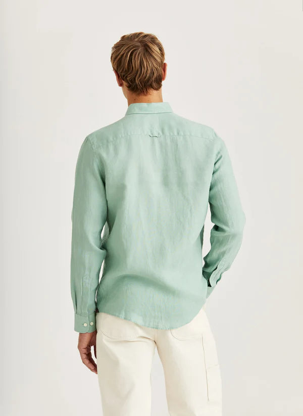 DOUGLAS LINEN SHIRT, CLASSIC FIT, GREEN