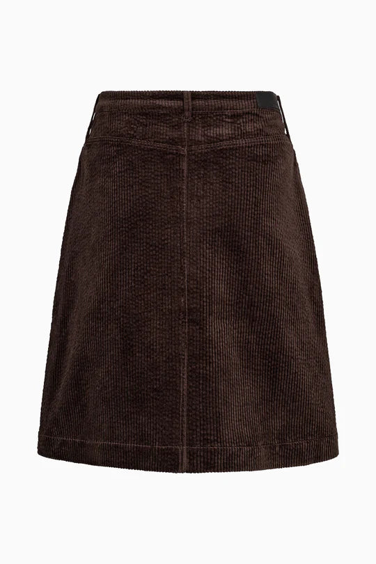 GILLY CORDUROY SKIRT, BLACK COFFEE