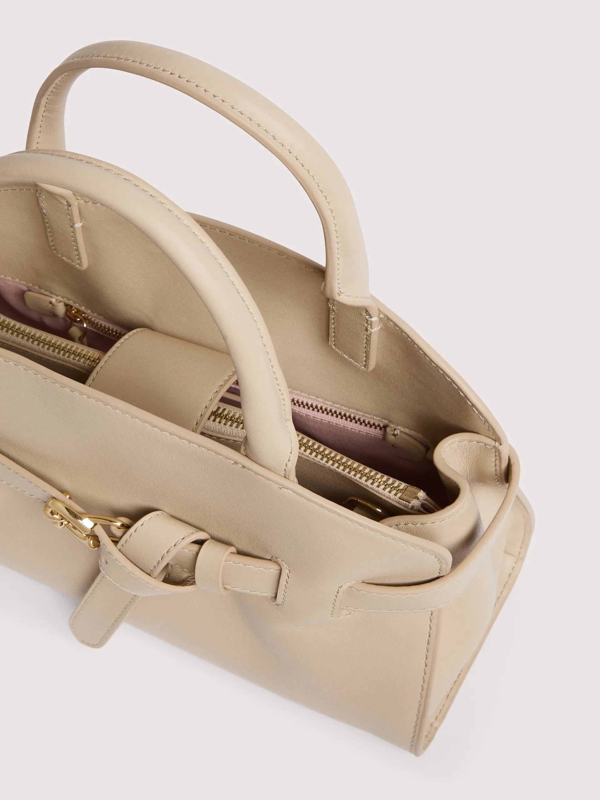 SABINE SMALL HANDBAG, SANDSHELL