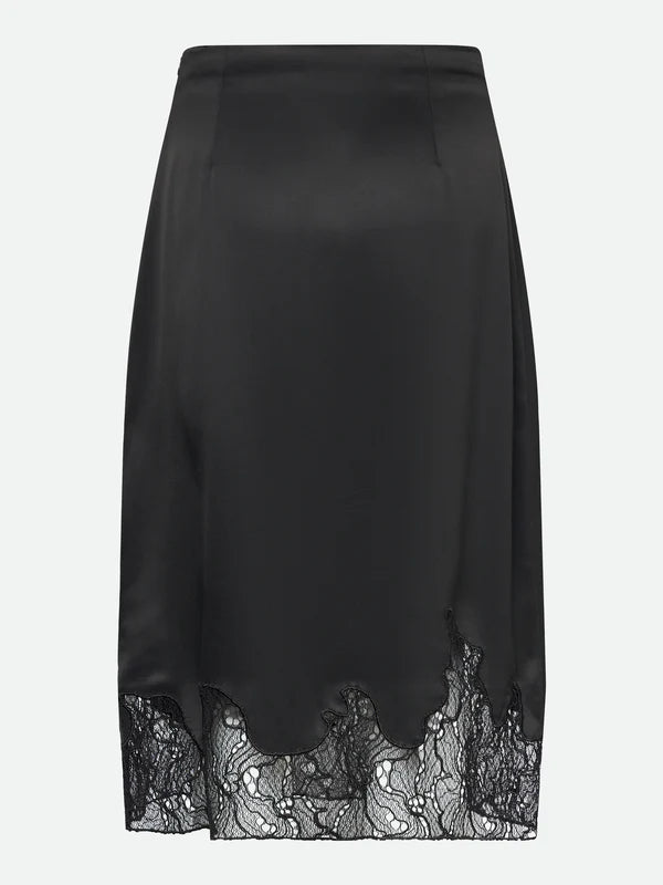 Skirt w/ Lace detail, Black