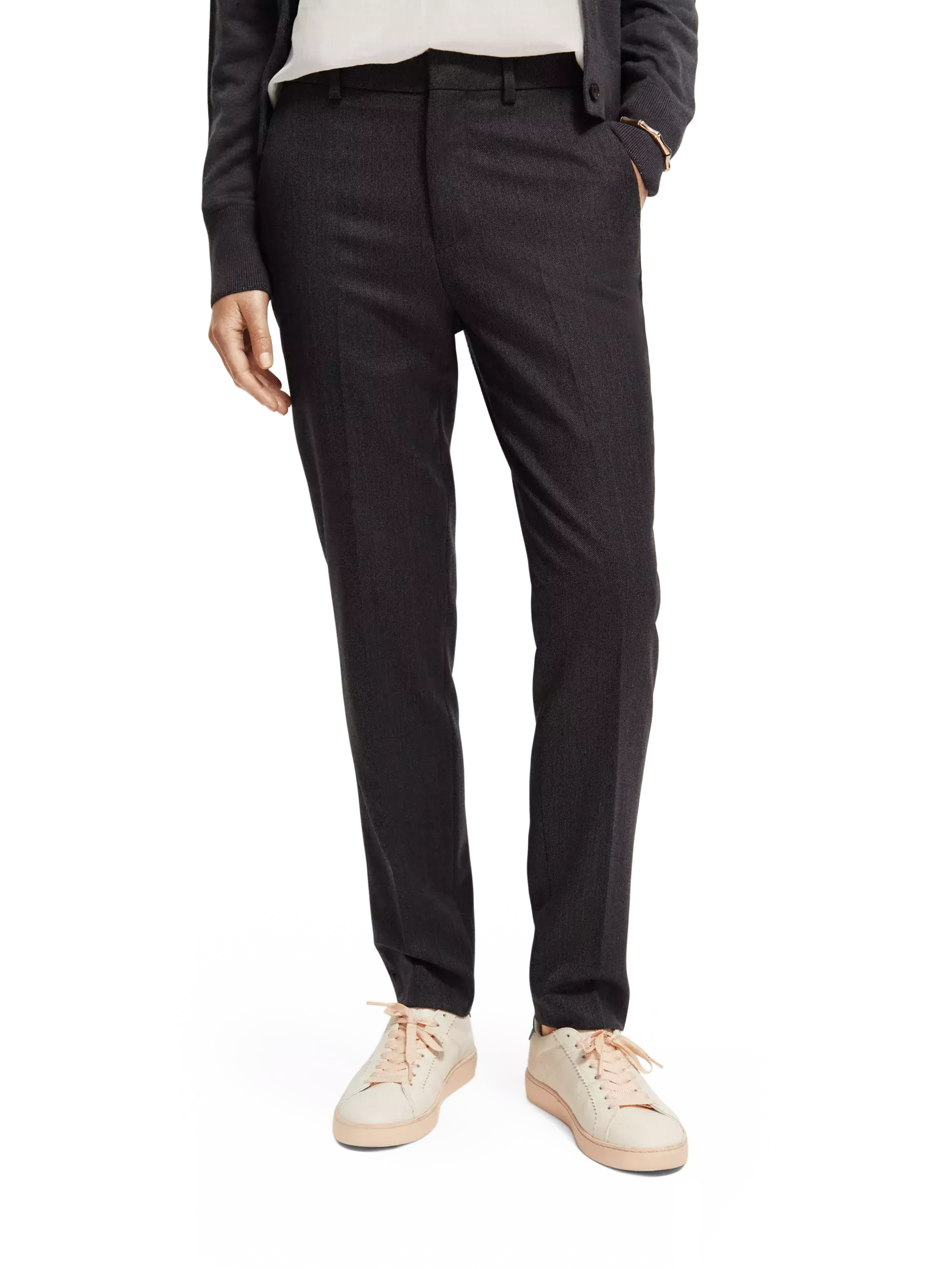 Lowry Mid ise Slim Leg Twill Wool Blend Pants (charcoal)