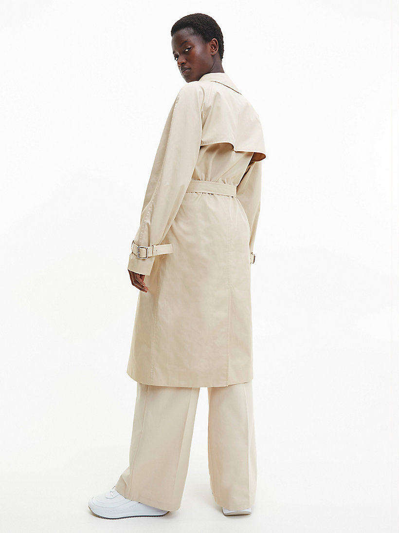 Essential trench coat, white clay