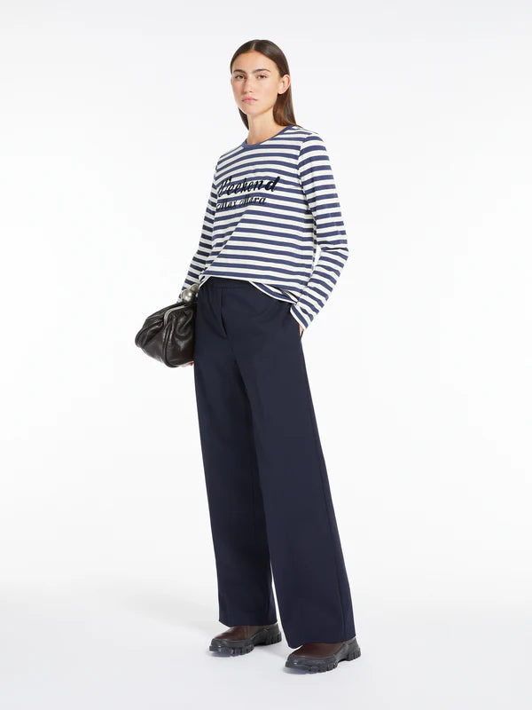 PETRA WOOL GABARDINE TROUSERS, NAVY