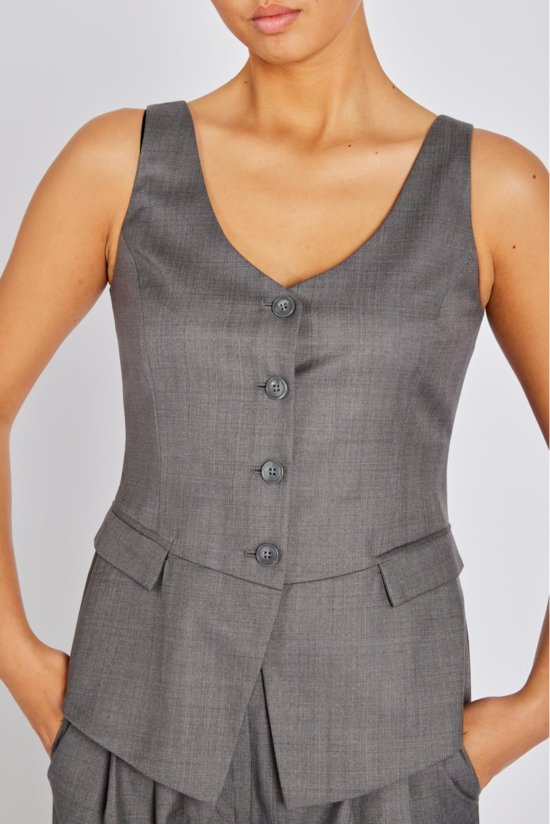 WATERLILY BEATUS VEST, GREY MELANGE