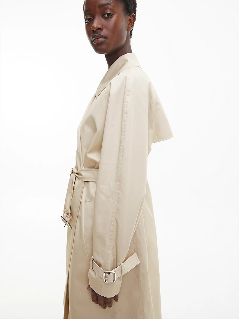 Essential trench coat, white clay