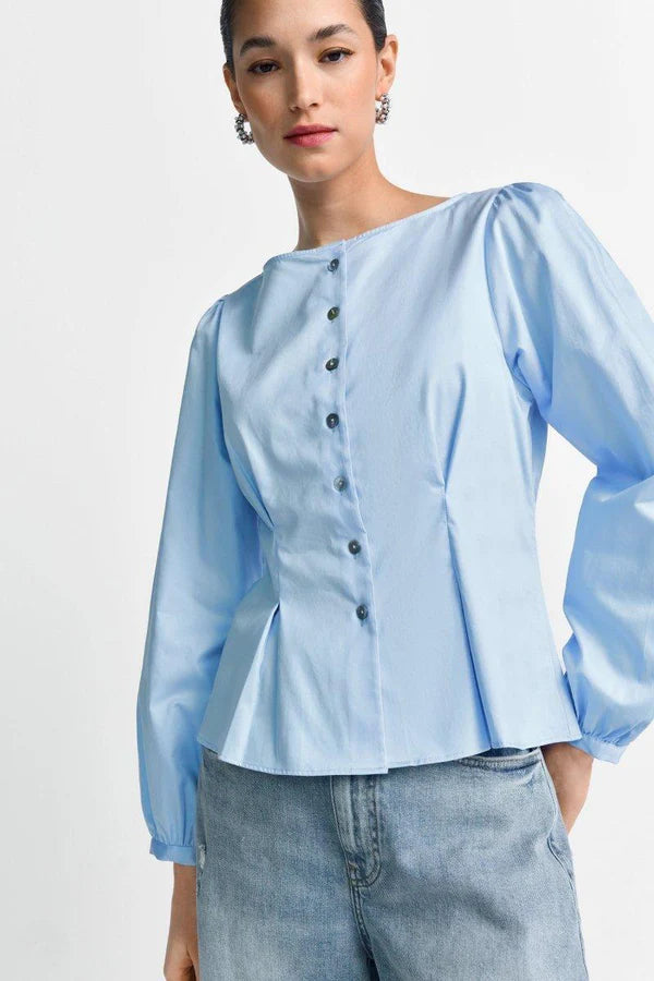 FITTED SHIRT W/BUTTONS, SKYWAY BLUE