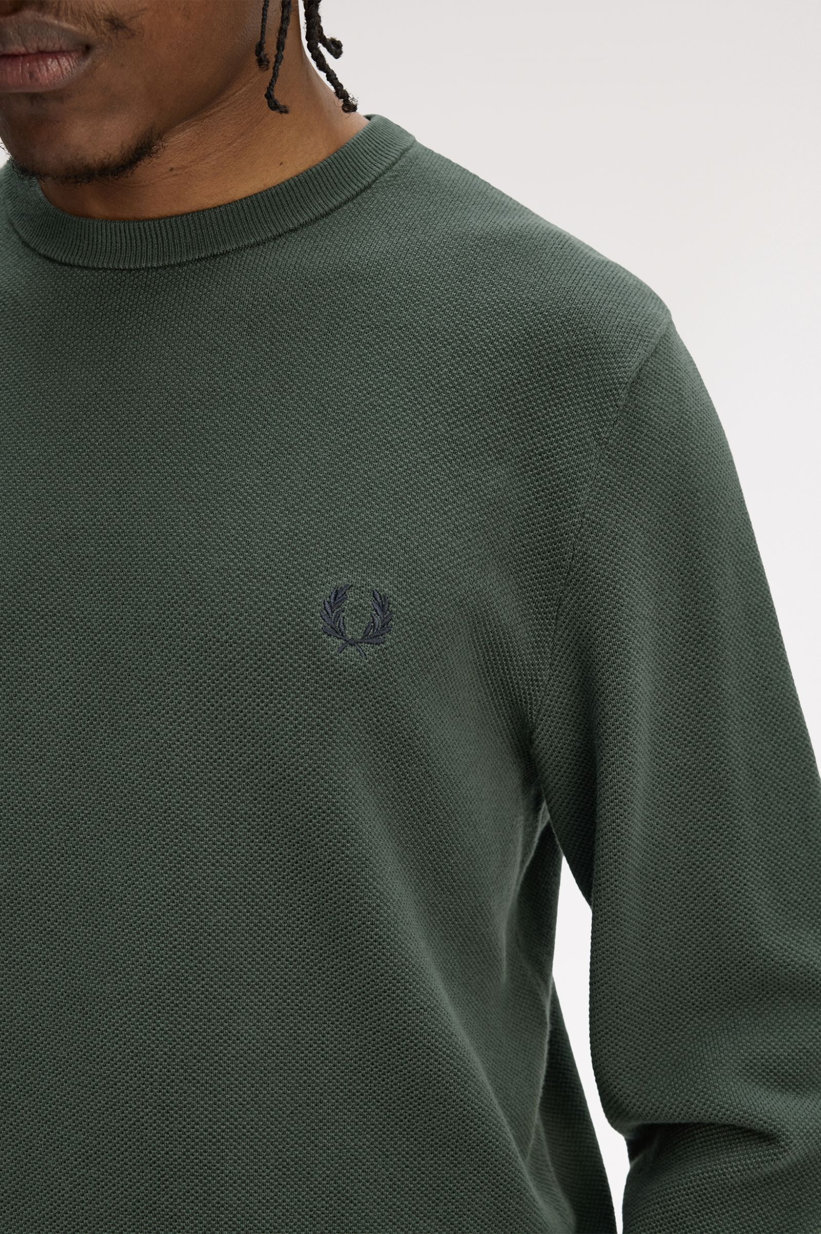 PIQUE STITCH JUMPER, COURT GREEN