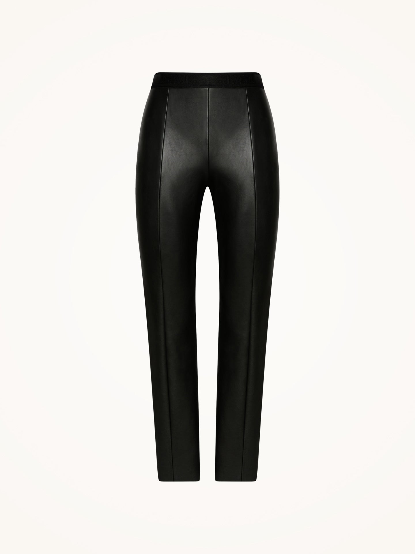 VEGAN LEATHER TROUSERS, BLACK