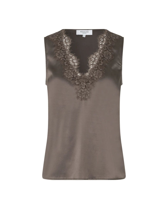 JADE SILK LACE TOP, FALCON