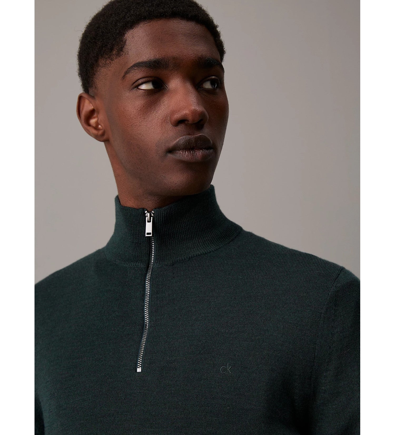 Merino RWS Quarter Zip, Midnight Forest Heather