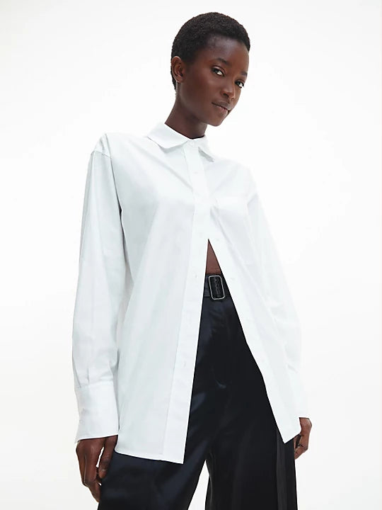 Relaxed cotton shirt, bright white