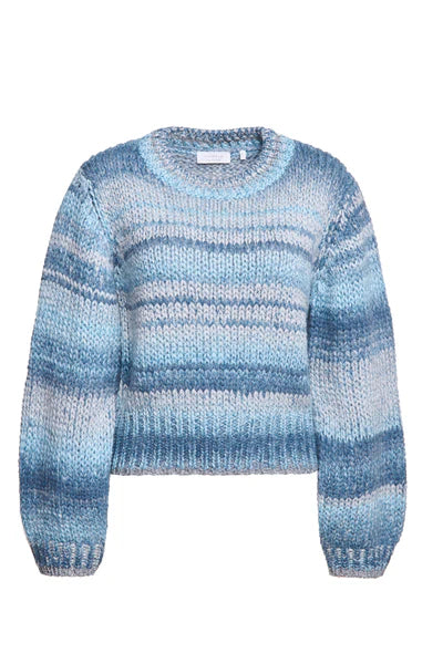FITTED SPACE DYE PULLOVER, SAPPHIRE BLUE