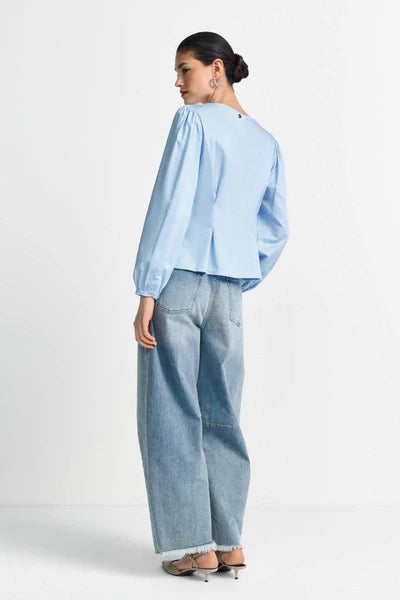 FITTED SHIRT W/BUTTONS, SKYWAY BLUE