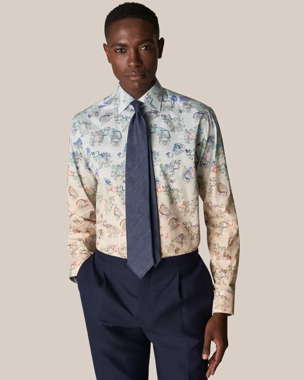 Fine twill, slim, light blue