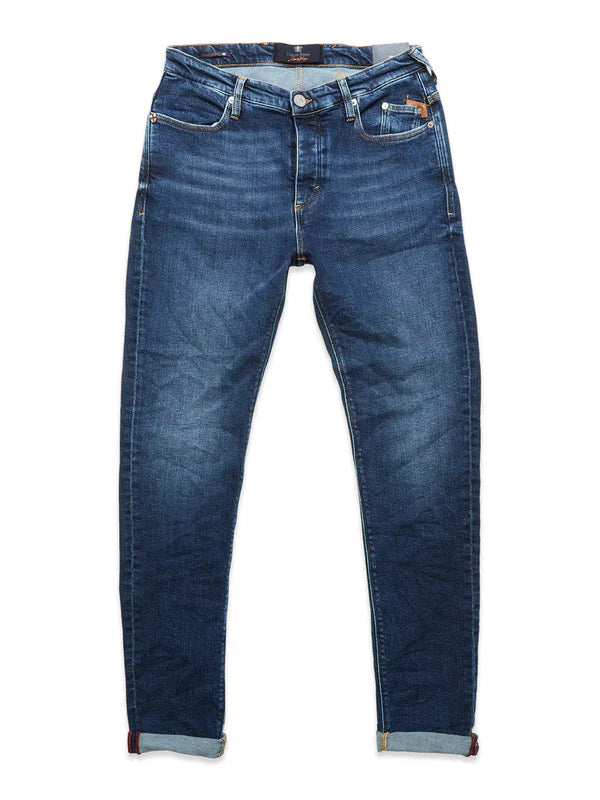 REPI SCAN USED JEANS, MID BLUE DENIM